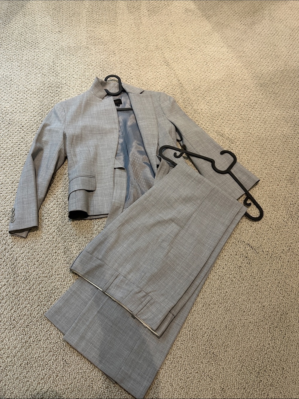 BCBGMaxAzria Gray Plaid Women's Two-Piece Skirt Suit